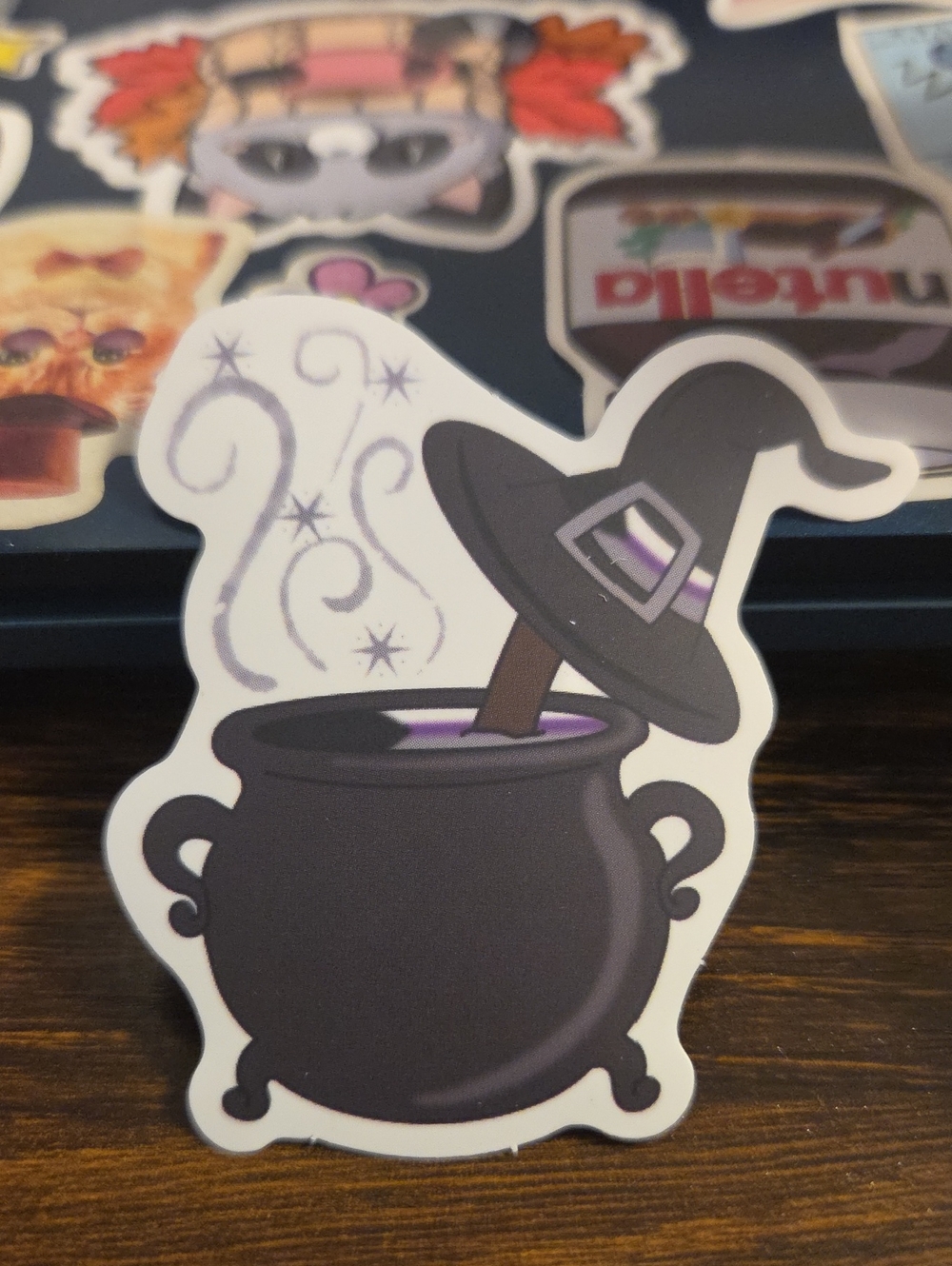 Witch Cauldron Halloween Sticker – Black & Purple